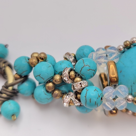 Pam Hiram | Dianthus Bronzetone Large Faux Turquoise Globe Pendant Necklace - Picture 4 of 9